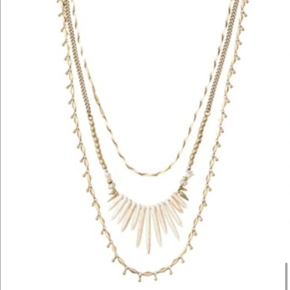 :: Stella & Dot | Versatile Howlite & Gold 5-in-1 Zuni Layering Necklace… - Picture 3 of 16